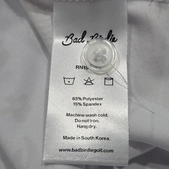 Bad Birdie Polo Shirt Womens Small White Tan Desert Cactus Performance Golf NWOT - Picture 6 of 8